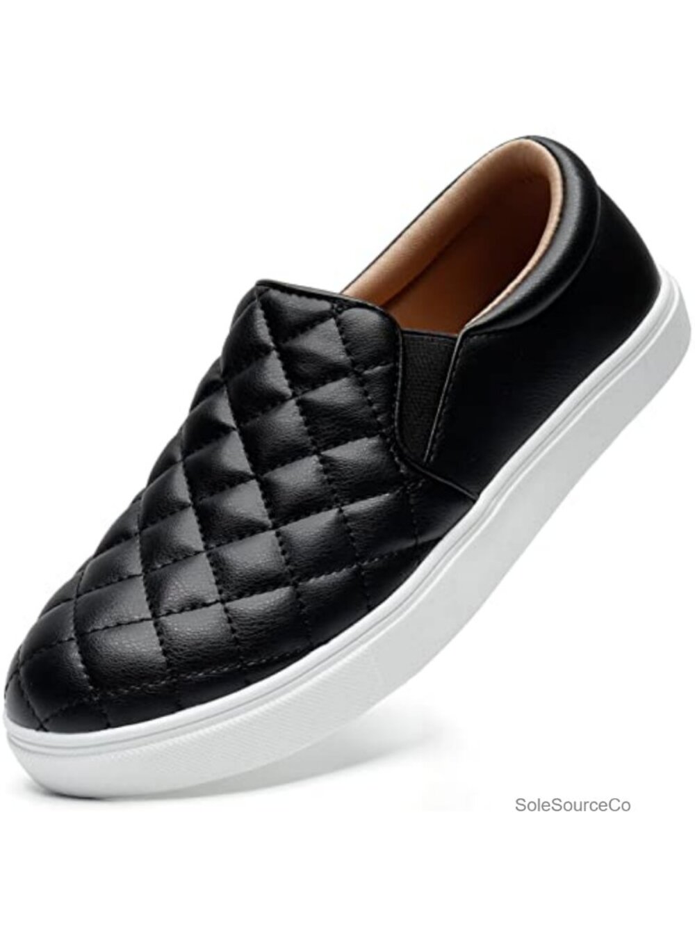 Women's Slip On Sneakers Quilted Faux Leather Casual Loafers
